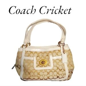 Coach Cricket Signature White Shoulder Bag 13605 EUC